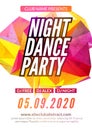 Modern Club Music Party Template, Night Dance Party Flyer, brochure. Night Party Club sound Banner Poster