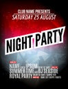 Modern Club Music Party Template, Night Dance Party Flyer, brochure. Night Party Club sound Banner Poster