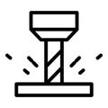 Modern cnc machine icon outline vector. Steel factory