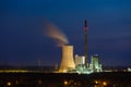 Modern Coal Power Station At Night Royalty Free Stock Photo