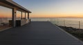 Modern Coastal Home with Ocean Sunset View Royalty Free Stock Photo
