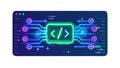 Modern coding interface on screen, representing software development and tech. vector design Generative AI Royalty Free Stock Photo