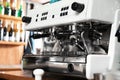 Modern coffee machine on bar counter Royalty Free Stock Photo