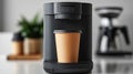 Coffee Maker with Paper Cup Royalty Free Stock Photo