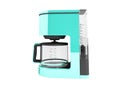 Modern coffee machine electric blue with a glass kettle and a wa Royalty Free Stock Photo