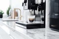 Modern coffee machine. Generate Ai Royalty Free Stock Photo