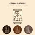 Modern coffee machine line icon. Household appliances isolated on colored background. Royalty Free Stock Photo