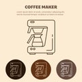 Modern coffee machine line icon. Royalty Free Stock Photo