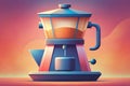 Modern coffee machine in minilist style Royalty Free Stock Photo