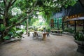 Modern Coffee shop in a quiet forest