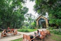 Modern Coffee shop in a quiet forest