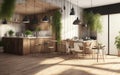 Modern coffeeshop and restaurant interior design. interior background concept
