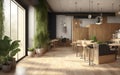 Modern coffeeshop and restaurant interior design. interior background concept
