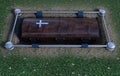 Modern Coffin Into Grave Royalty Free Stock Photo