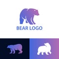 Modern Collection of Bear Walk Concept Logo Design Template Colorful