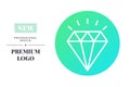 Modern color diamond icon design. Vector round sign template Royalty Free Stock Photo