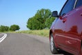 Modern color family car on highway