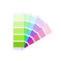 Modern color guide with palette of paint samples, creative work. Royalty Free Stock Photo