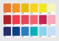 Modern color palette swatch set. Trendy colour catalog samples. Vector illustration