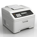 Modern Color Printer on White Background Royalty Free Stock Photo