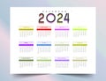 modern and colorful 2024 annual calendar template schedule goals Royalty Free Stock Photo