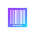 Modern colorful barcode sticker. Identification tracking code. Serial number, product ID with digital information. Store