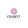 Modern colorful CHARITY help with love logo design