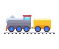 Children s toys. Beautiful multicolored train, locomotive, passenger and cargo transportation.