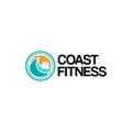 Modern Colorful COAST FITNESS Waves logo design