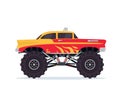 Modern Colorful Customized Monster Truck Vehicle Illustration Royalty Free Stock Photo