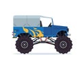 Modern Colorful Customized Monster Truck Vehicle Illustration Royalty Free Stock Photo