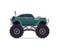 Modern Colorful Customized Monster Truck Vehicle Illustration Royalty Free Stock Photo