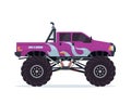 Modern Colorful Customized Monster Truck Vehicle Illustration Royalty Free Stock Photo