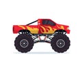 Modern Colorful Customized Monster Truck Vehicle Illustration Royalty Free Stock Photo