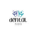 Modern colorful DENTAL KIDS tooth logo design