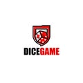 Modern Colorful DICE GAME Shield Plus logo design