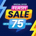 Modern Colorful Flash Sale 75 Percent Advertising Banner Vector