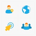 Modern colorful flat social icons .