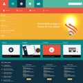 Modern Colorful Flat Website Template EPS 10 Vector illustration Royalty Free Stock Photo