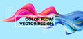 Modern colorful flow poster. Wave Liquid shape in blue color background. Art design for your design project. Vector