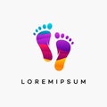 Modern Colorful Foot care logo designs vector, Iconic Foot logo symbol