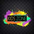 Modern colorful frame design with  Kids zone emblem for children Royalty Free Stock Photo