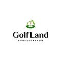 Modern Colorful Golf Land Tree Field Logo design