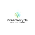 Modern colorful GREEN RECCYCLE leaves logo design