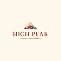 Modern colorful HIGH PEAK mountain Logo design Royalty Free Stock Photo