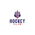 Modern colorful HOCKEY CLUB playing logo design