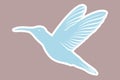 Modern colorful hummingbird sticker design logo. Abstract bird vector. Royalty Free Stock Photo