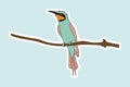 Modern colorful hummingbird sticker design logo. Abstract bird vector. Royalty Free Stock Photo