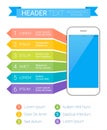 Modern colorful Infographic template with smartphone and text. Can be used as a creative business template Royalty Free Stock Photo