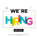 Modern colorful Join Our team banner design. Work poster. Vacancy background. Creative recruitment